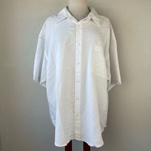 Monte Carlo White Short Sleeve Button Down Shirt Size 2XL EUC